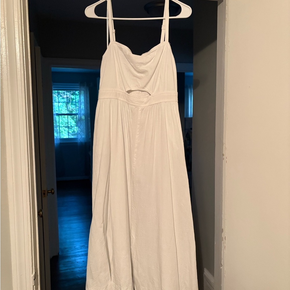 Nine West Cream Tie Front Sundress Spaghetti Strap